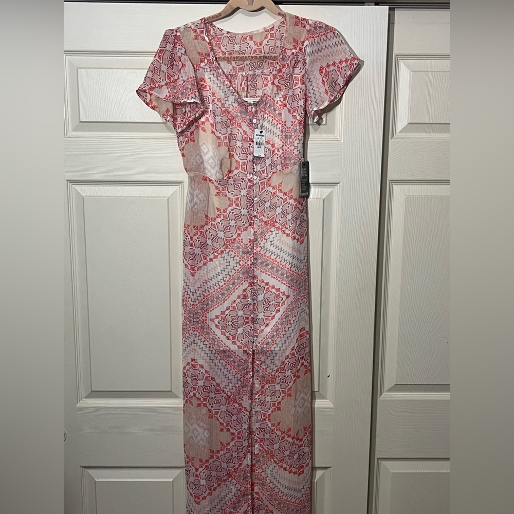 Express Short SleeveMulti-Colored Maxi Dress.  Size-XS/TP.  New with Tags.